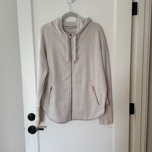 Athleta cream zip-up hoodie jacket L